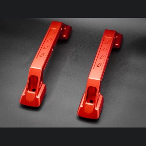 Ford Bronco Interior Grab Handle Kit - Set of 2 - Billet Aluminum - Inodized Red Finish