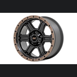Custom Wheels - 79 Series - One-Piece - Semi Gloss Black w/ Bronze Ring | 17x8.5 | 6x135 | 0mm - Rough Country 