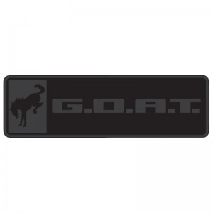 Ford Bronco Emblem - G.O.A.T. - 4.5" - Black/ Black