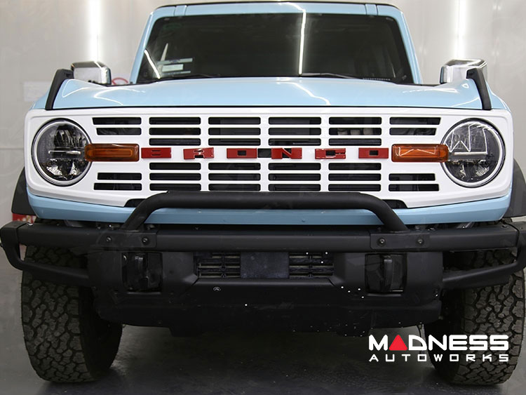 Ford Bronco Custom Grille - Retro Style - Gloss White Finish