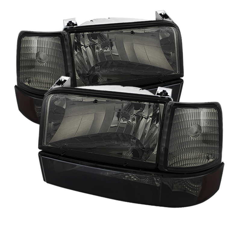 Ford Bronco Classic Headlights - SPYDER - Amber - Smoke - `92-`96